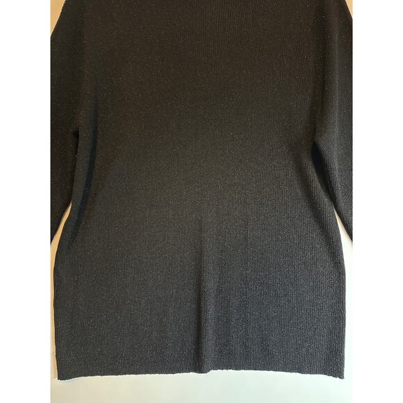 August Silk Beaded Embellished Silk Blend Scoop Neck Metallic Black Top Size 2X - Picture 8 of 10